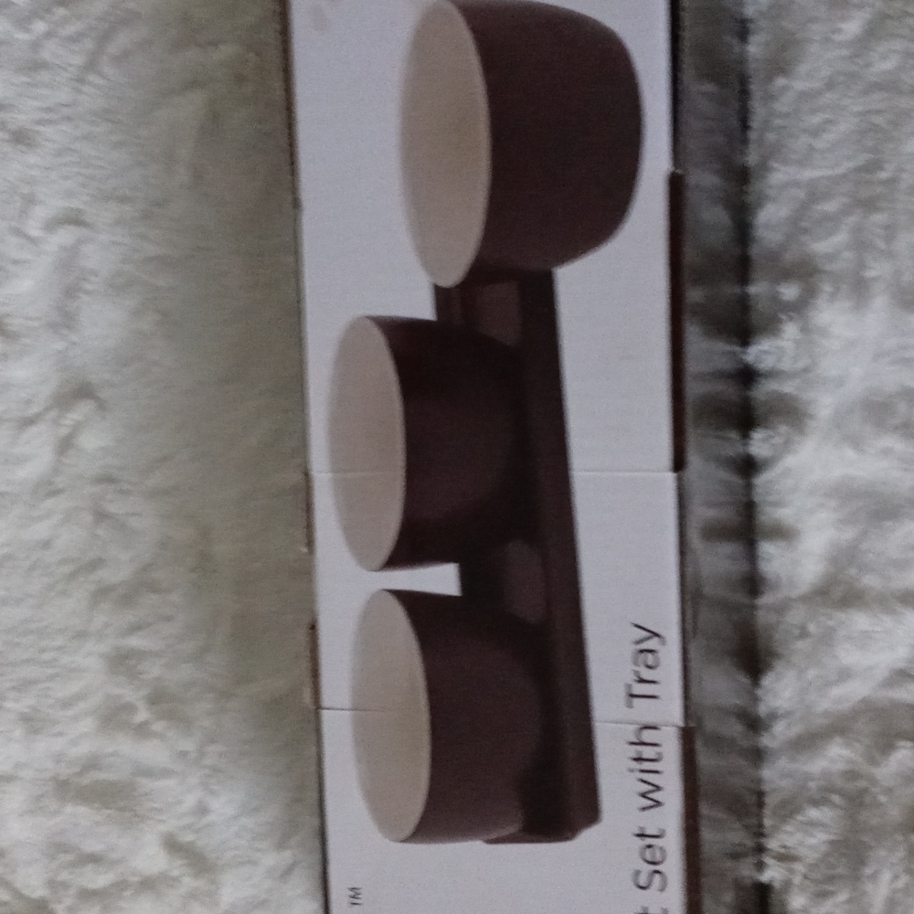 3 Bowl Condiment Set with Tray Parini Ceramic Set NWT - Picture 2 of 4